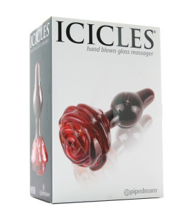 Анальная пробка, 6.5 см х 3.2 см, Pipedream в виде розы, стекло - No Taboo