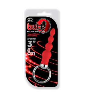 Анальная пробка красная с кольцом Butt - No Taboo