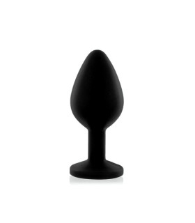 Анальная пробка, S, с кристаллом, черная, 3 см х 7.2 см - No Taboo