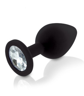 Анальная пробка, S, с кристаллом, черная, 3 см х 7.2 см - No Taboo
