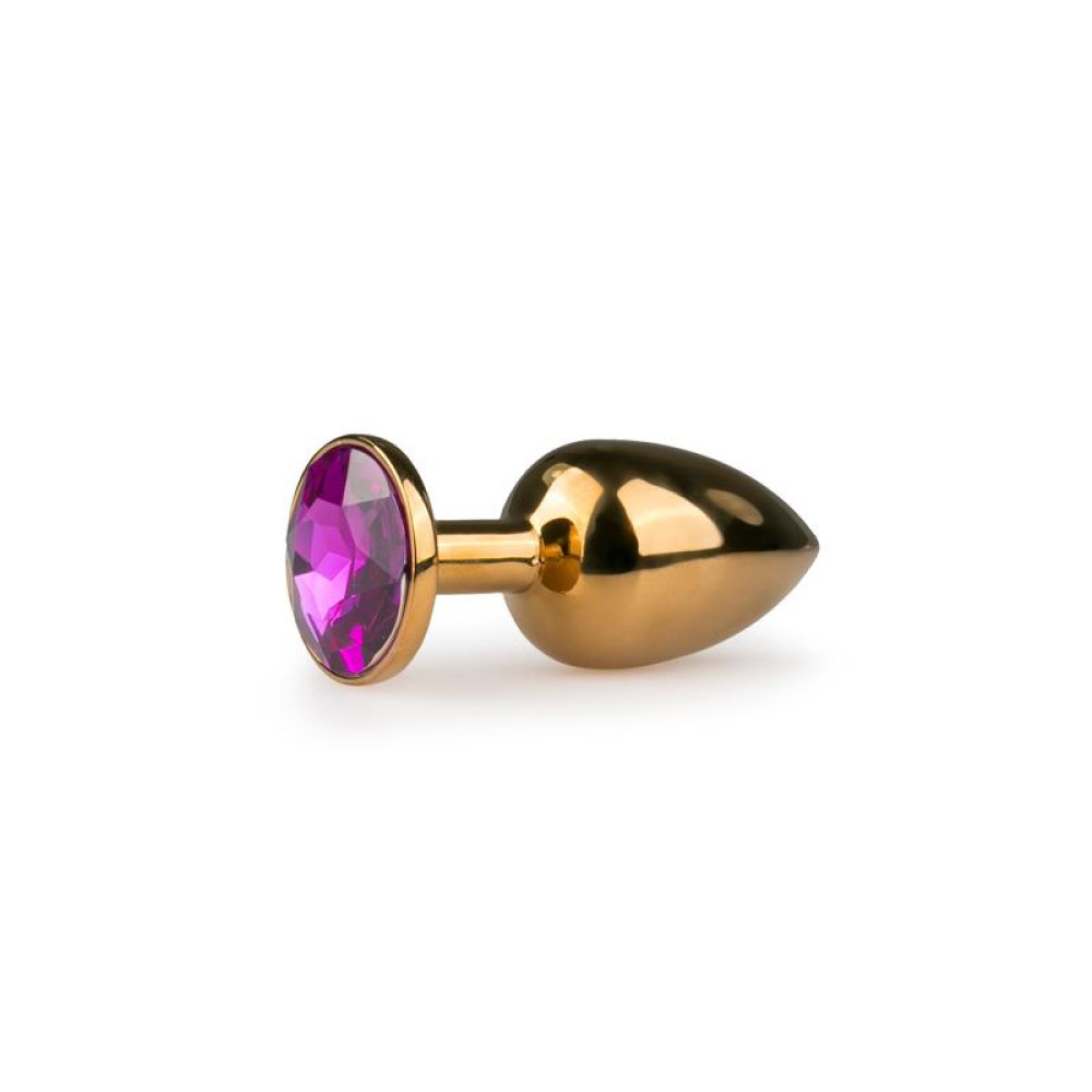 Анальная пробка метал Metal Butt Plug Gold/Purple (36615), zoom