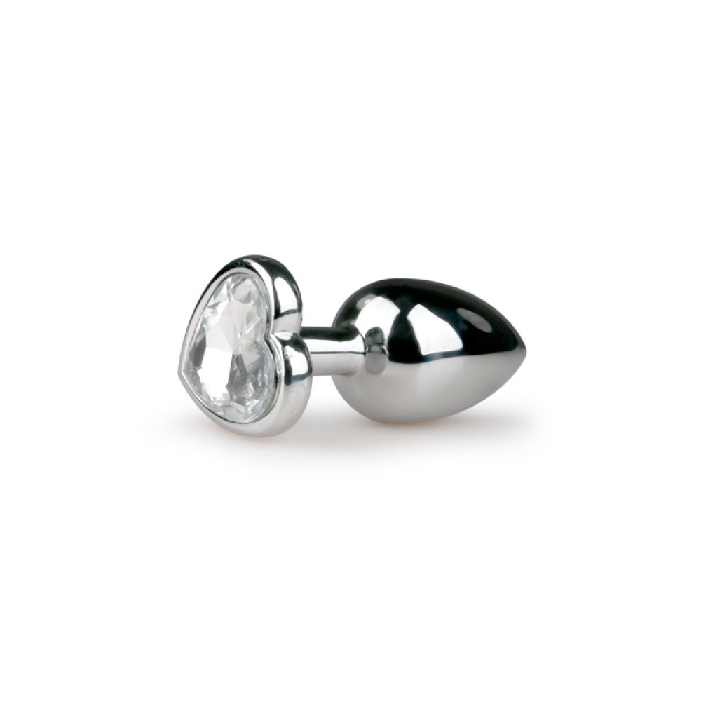 Анальная пробка метал Metal Butt Plug Silver/Clear (36614), zoom