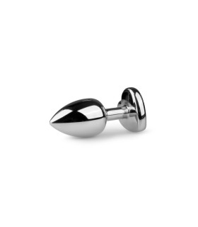 Анальная пробка метал Metal Butt Plug Silver/Clear - No Taboo