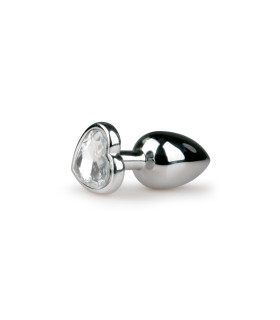 Анальная пробка метал Metal Butt Plug Silver/Clear - No Taboo