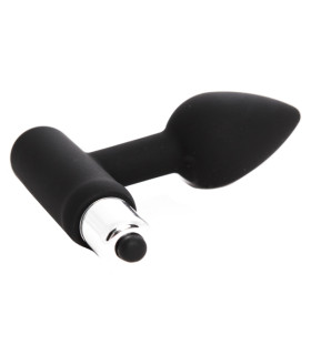 Анальная пробка МИНИ с вибрацией, черная, 100% медицинский силикон - No Taboo