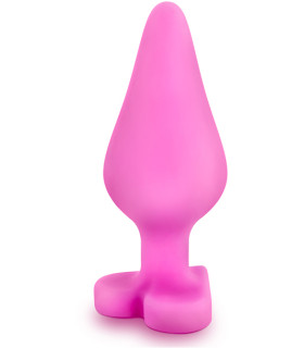 Анальная пробка Blush с сердечком-стоппером, розовая, 8 х 3.5 см - No Taboo