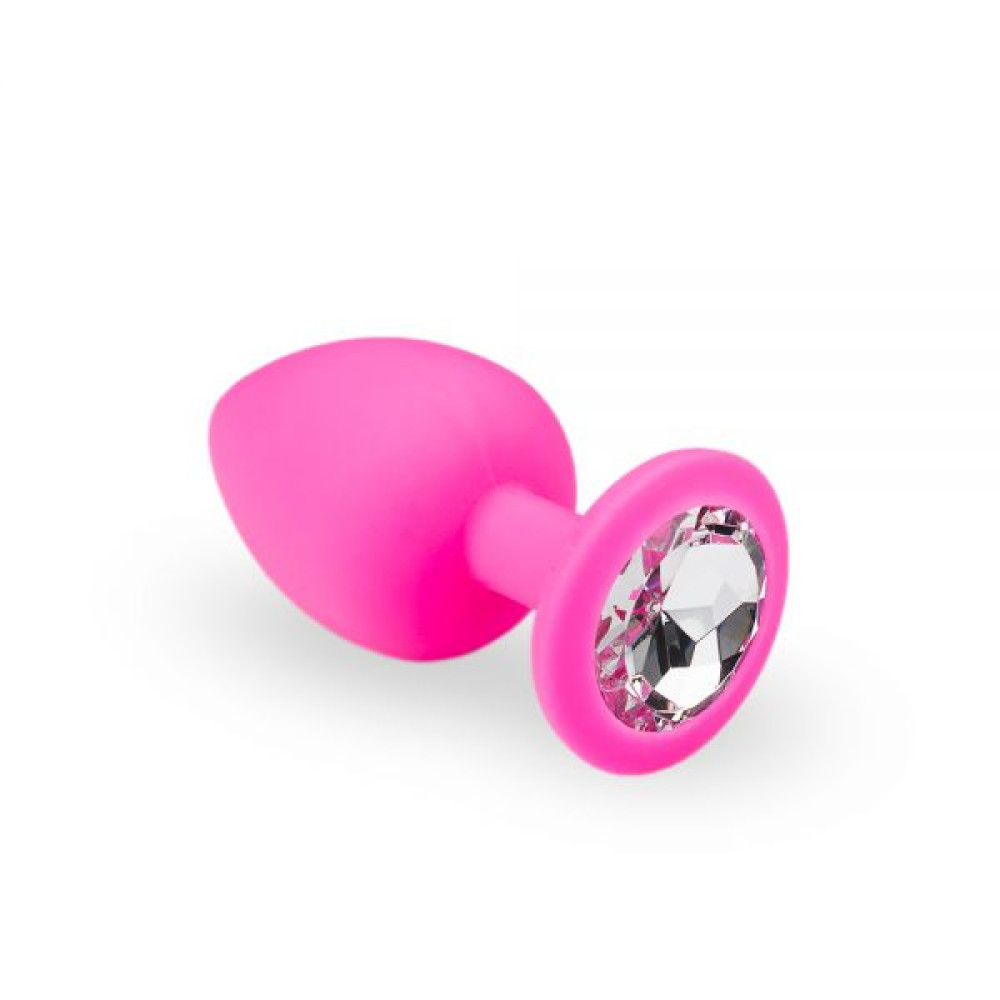 Анальная пробка, Pink Silicone Diamond, L (31569), zoom