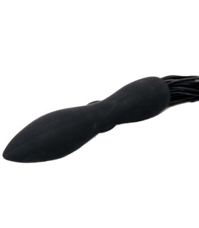 Анальная пробка-плетка (флоггер) с хвостом, черная, 50 см, NO TABOO,100% медицинский силикон - No Taboo