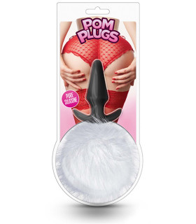 Анальна пробка POM PLUGS з білим помпоном - No Taboo