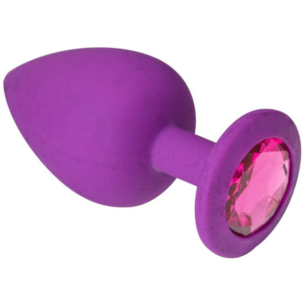 Анальная пробка Purple Silicone Pink-Rhodolite L (31572), zoom