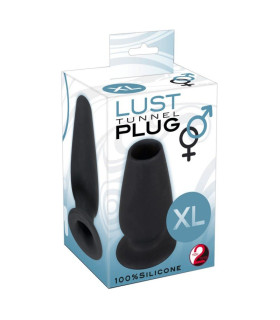 Анальная пробка туннель Orion Lust Tunnel Plug XL, силиконовая, черная, 13 х 5.9 см - No Taboo