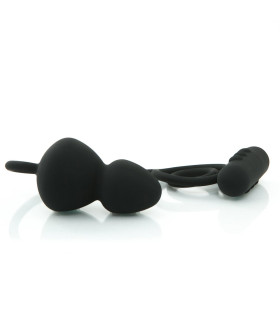 Анальна пробка з подвійним ерекційним кільцем і вібрацією - No Taboo