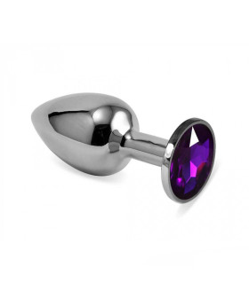 Анальная пробка с фиолетовым камнем размера M - No Taboo