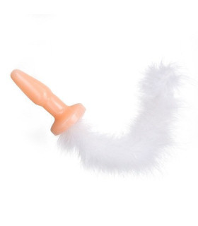 Анальная пробка с хвостом кошки из перьев, Cat's Tail - No Taboo
