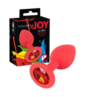 Анальная силиконовая пробка, S, красного цвета с камнем Red Silicone - No Taboo