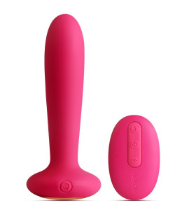 Анальна пробка Svakom Primo з підігрівом, бездротовим пультом, рожева, 12 х 2.6 см - No Taboo