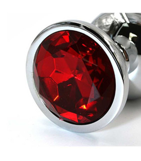 Анальная пробка с рубиновым камнем размера M - No Taboo