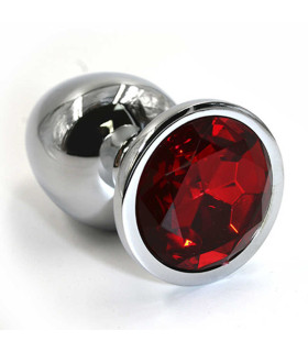 Анальная пробка с рубиновым камнем размера M - No Taboo