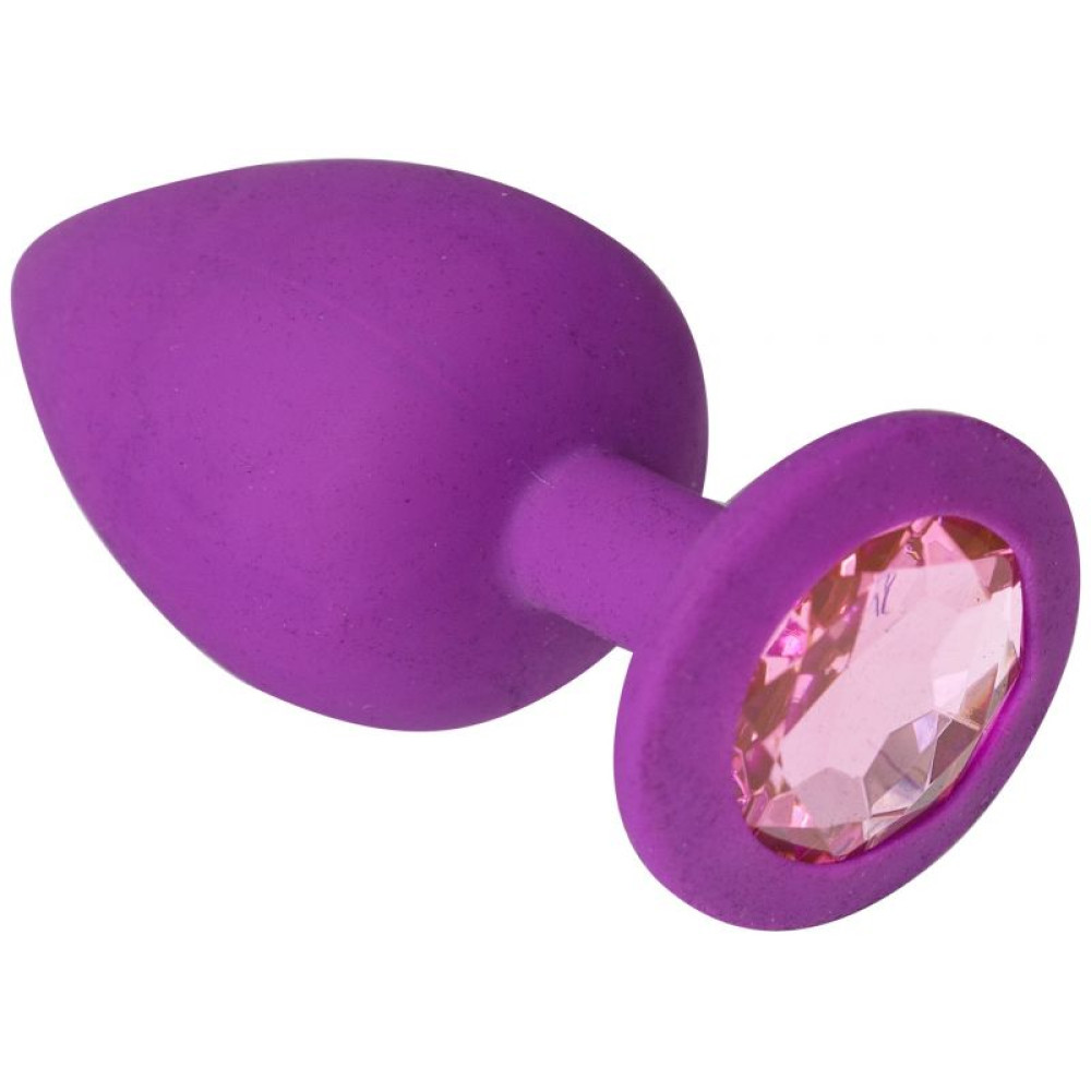 Анальна пробка силікон, Purple Silicone Pink Topaz (31573), zoom