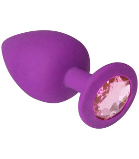 Анальная пробка силикон, Purple Silicone Pink Topaz - No Taboo