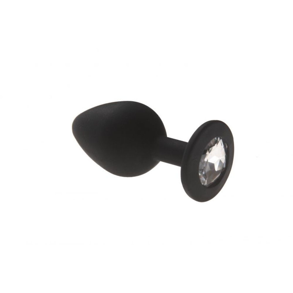 Анальная пробка силикон с камнем Black Silicone, Diamond (31565), zoom
