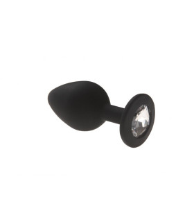 Анальная пробка силикон с камнем Black Silicone, Diamond - No Taboo