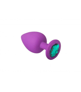 Анальная пробка силикон с камнем Slash Purple Silicone Emerald S - No Taboo