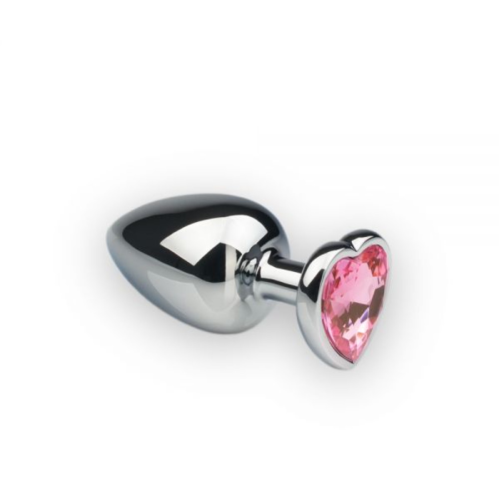 Анальная пробка, Silver Heart Pink Topaz, L (31602), zoom