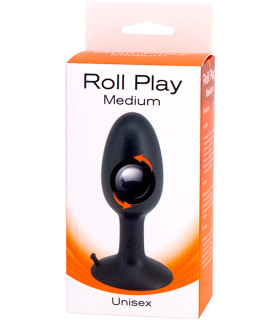 Анальная пробка со смещенным центром тяжести ROLL PLAY Medium BLACK - No Taboo