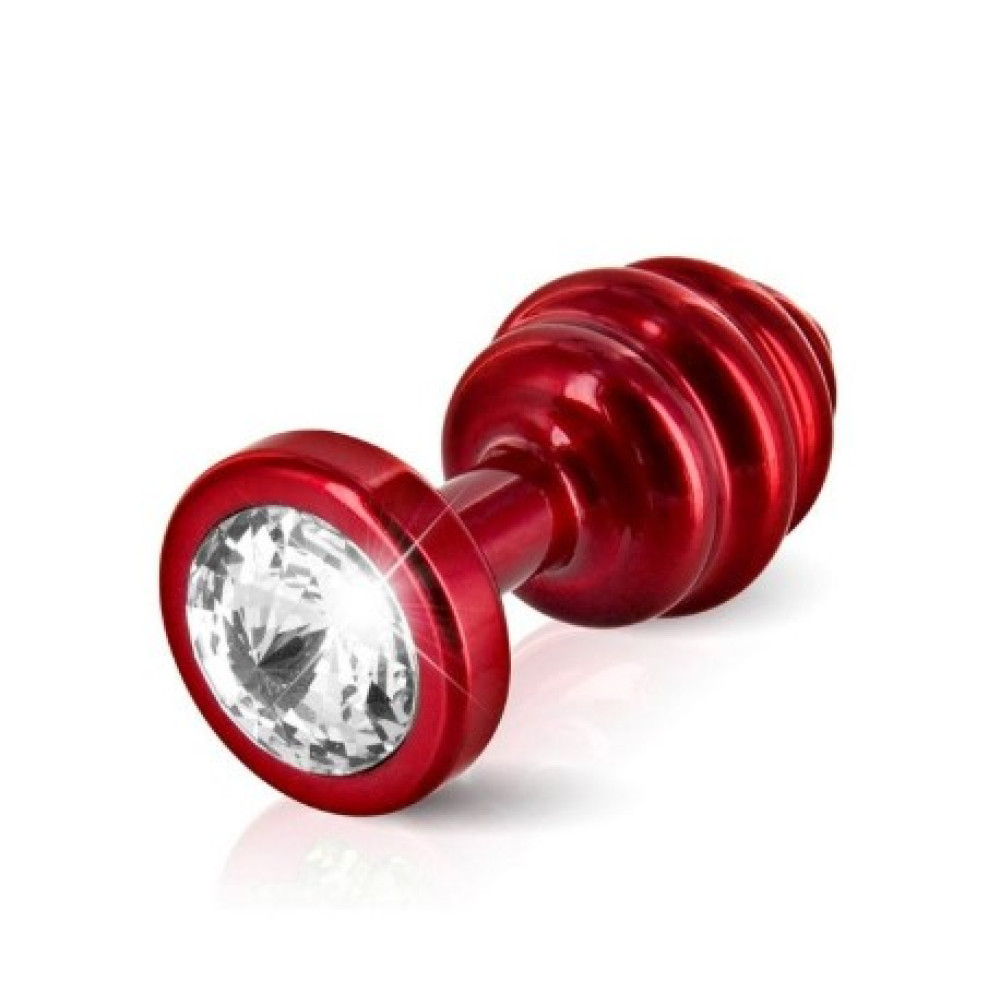 Анальная пробка Diogol со стразом, красная, 30 мм (34488), zoom