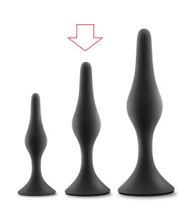 Анальная пробка средняя LUXE BEGINNER PLUG KIT, BLACK - No Taboo