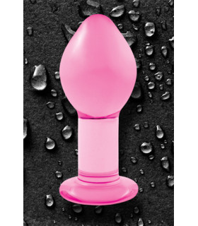 Анальная пробка стеклянная, розовая - No Taboo