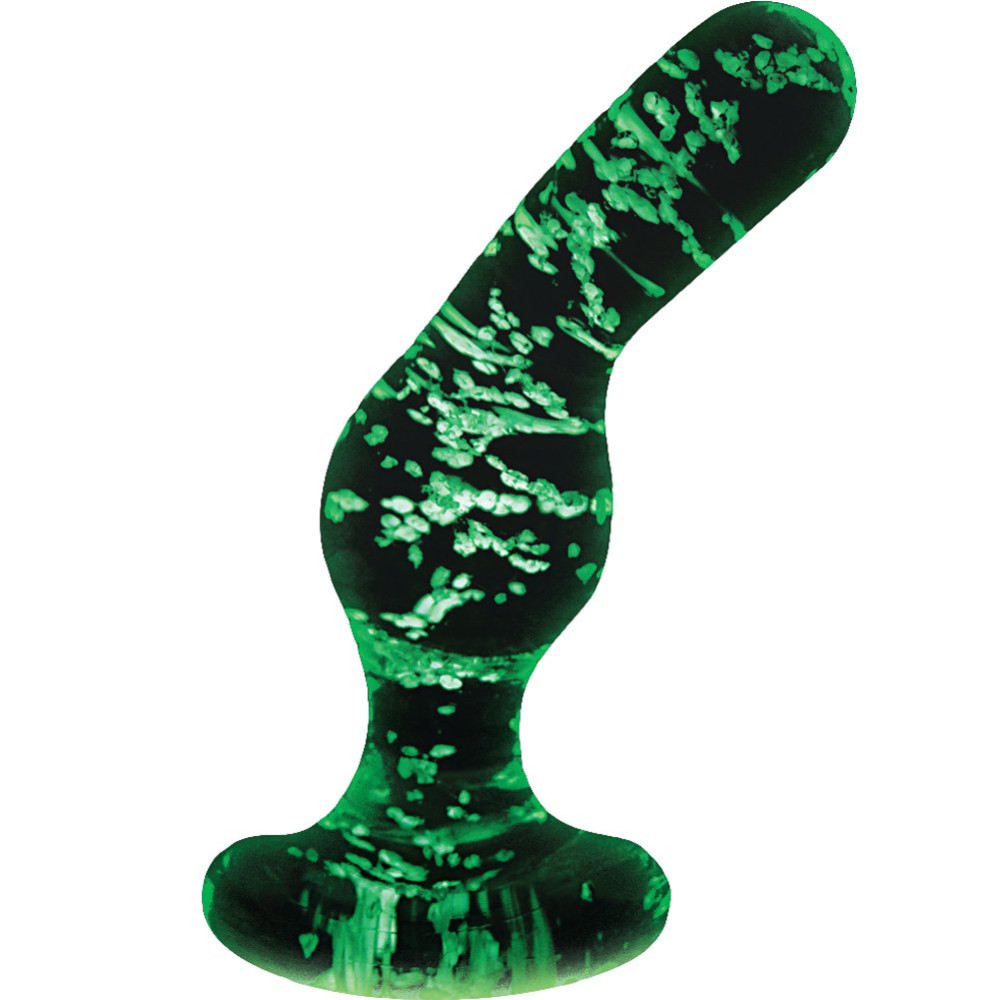 Анальная пробка стеклянная светится в темноте FIREFLY GLASS (32588), zoom