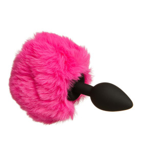 Анальная силиконовая пробка с хвостиком зайки pink S - No Taboo