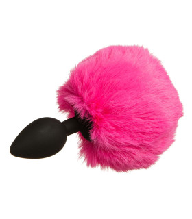 Анальная силиконовая пробка с хвостиком зайки pink S - No Taboo