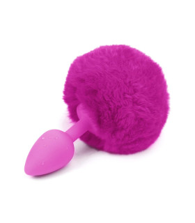 Анальная силиконовая пробка с хвостиком зайки pink S - No Taboo