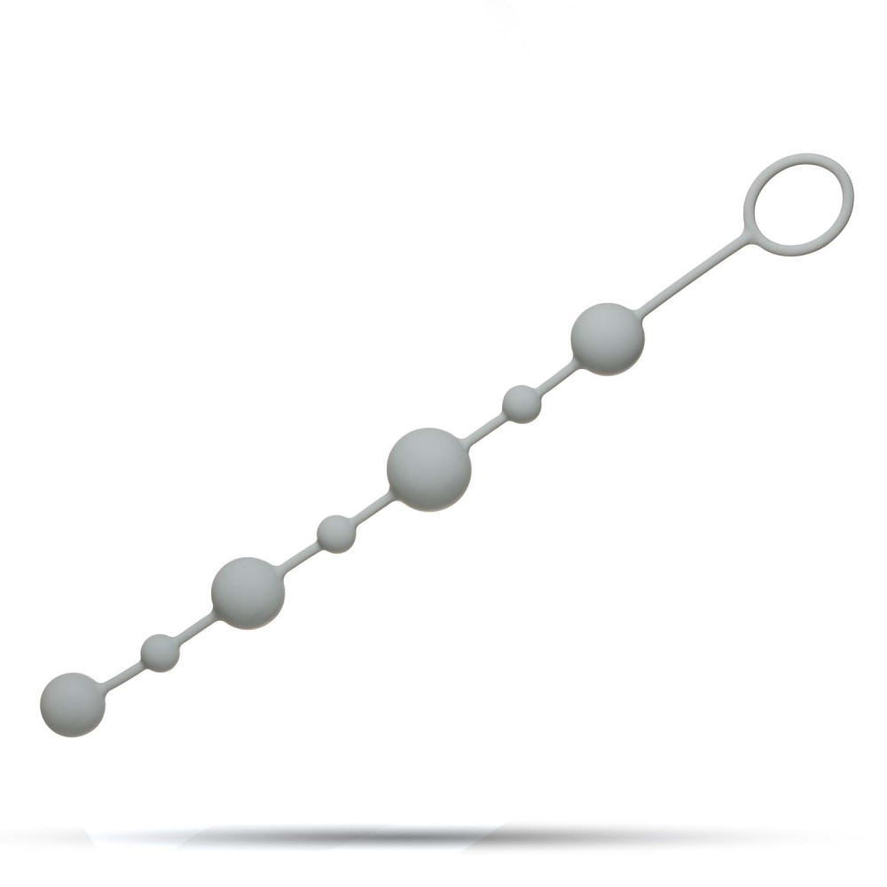 Анальные бусы серые,100% медицинский силикон (33381), zoom