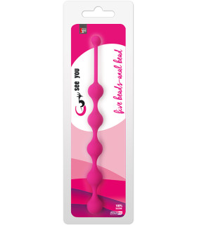 Анальні намиста, на гнучкої зчіпки, рожевий, 28,1 см - No Taboo