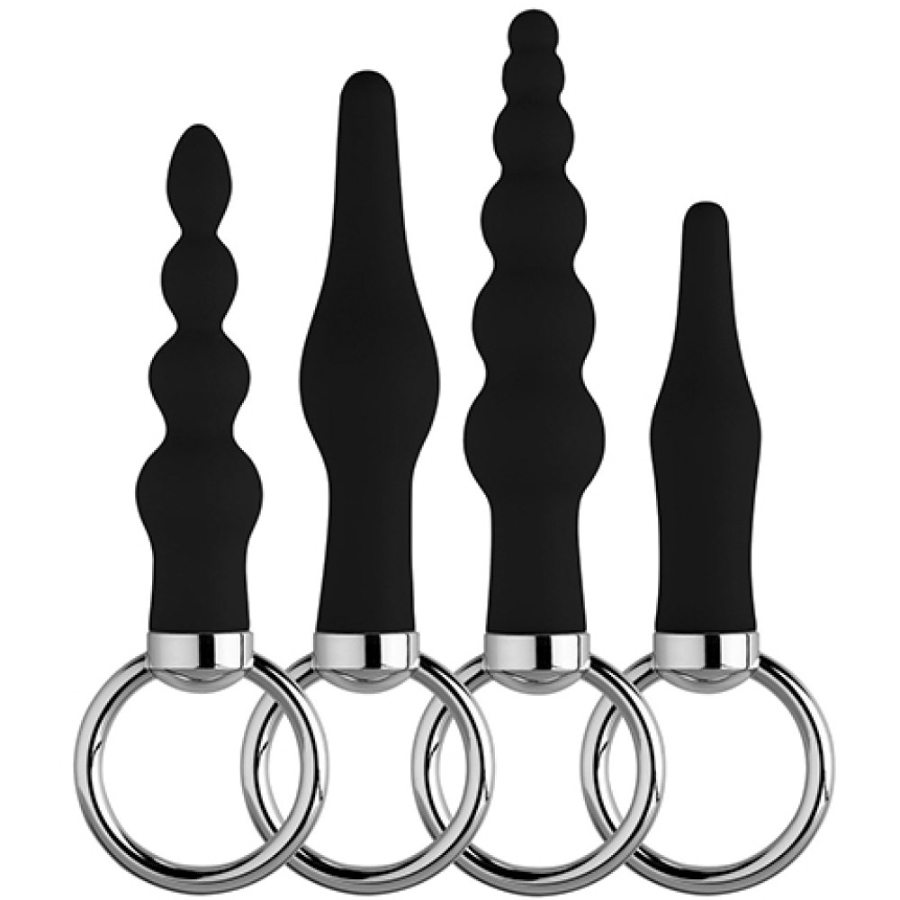 Анальные пробки BACK UP KIT BUTT PLUG BLACK 4 шт (цена за 1 штуку) (32348), zoom