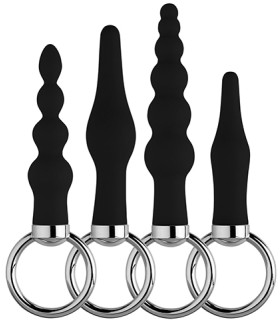 Анальные пробки BACK UP KIT BUTT PLUG BLACK 4 шт (цена за 1 штуку) - No Taboo