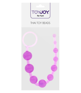 Анальний ланцюжок Toy Joy з кульками різного діаметру, фіолетовий, 25 см х 2 см - No Taboo