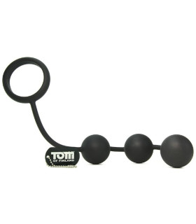 Анальні кульки Tom of Finland Cock Ring with 3 Weighted Balls - No Taboo