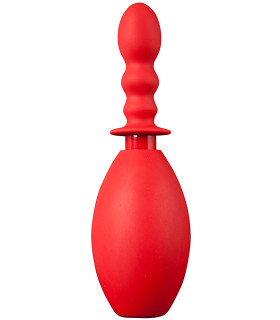 Анальний душ з фігурною насадкою, червоний, 275 мл - No Taboo