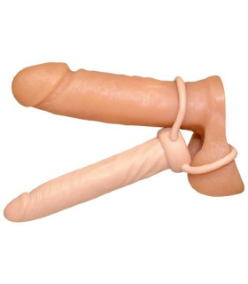 Насадка на член для подвійного проникнення з петлею на пеніс і мошонку - No Taboo