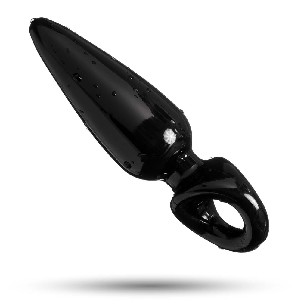 Велика анальна пробка, чорна гель 10 см (33402), zoom