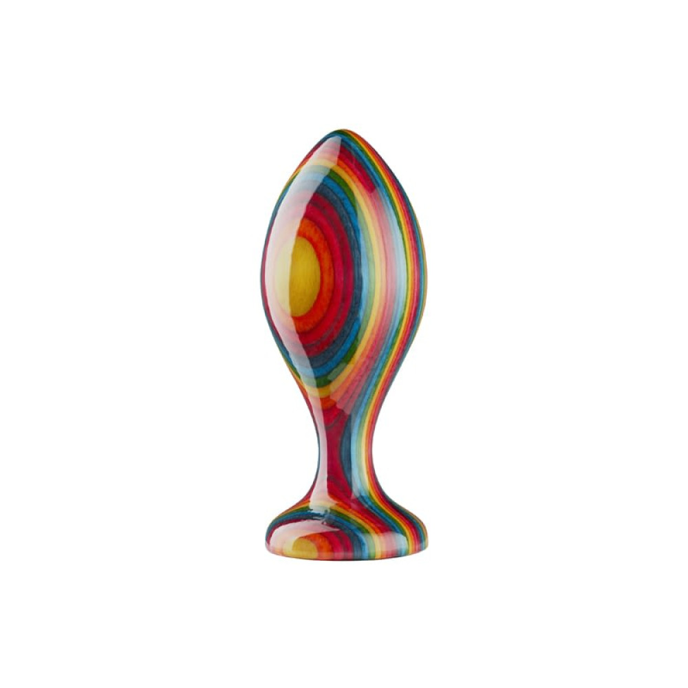 Деревянная анальная пробка Teatiamo Rainbow Large (36236), zoom