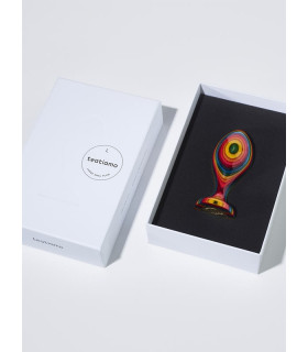 Деревянная анальная пробка Teatiamo Rainbow Large - No Taboo