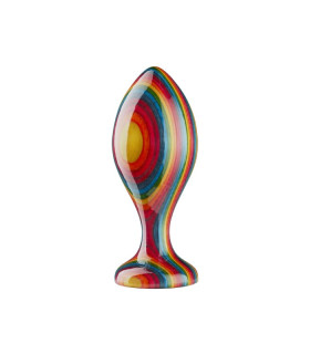 Деревянная анальная пробка Teatiamo Rainbow Large - No Taboo