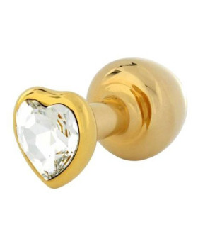 Французька анальна біжутерія з алюмінію ніжка-серце, золота - No Taboo
