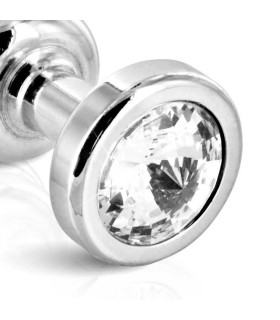 Французька анальна біжутерія з алюмінію ребриста з каменем обтяжена 35 мм - No Taboo